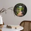 Doorkijk - Bloemen - Natuur - Rozenboog Wandcirkel behangsticker klein -sfeer3