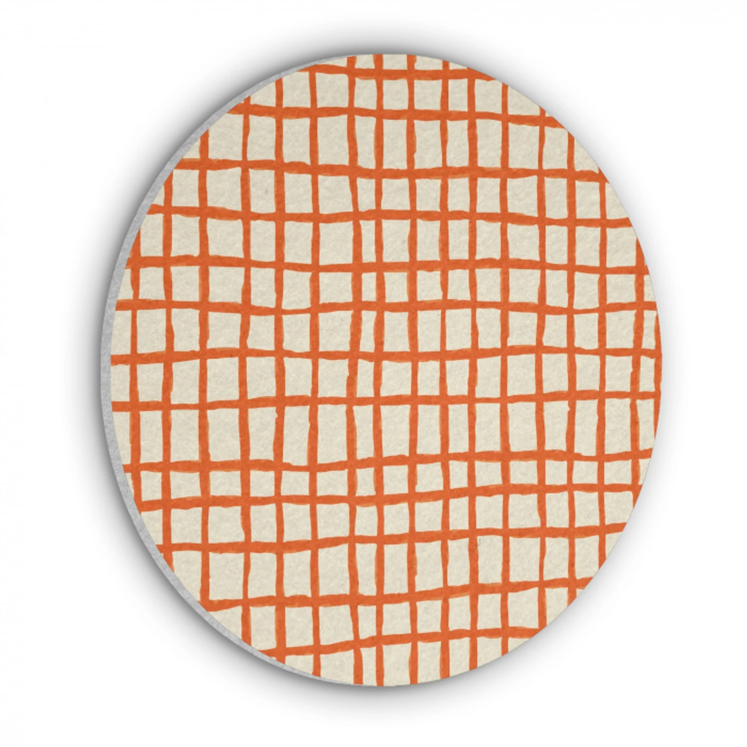 Patroon - Lijnen - Oranje Akoestische PET Vilt - Rond klein 838 -3d