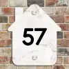 Wit marmer - Traditioneel Naambord Huisje klein -sfeer6