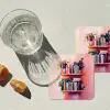 Planken - Boeken - Bladeren onderzetter kurk middel -sfeer4
