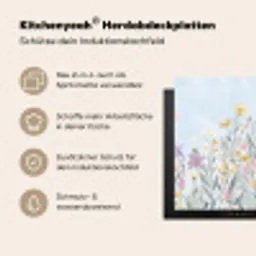 Weidebloemen - Illustratie - Kleurrijk Inductie beschemer met haakjes klein -ky-usp-de