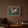 Goud - Kom - Blauw Light Box met batterij (Wandlamp) middel -sfeer4