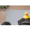 Chimpansee - Badeend - Grijs muismat rubber klein -closeup
