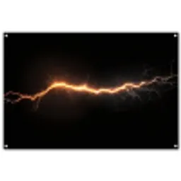 Gaming - Oranje - Bliksemflits - Licht tuinposter los doek groot -3d