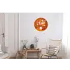 Vaas - Bloemen - Oranje Wandcirkel aluminium klein -woonkamer