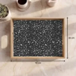 Terrazzo -  Patroon - Zwart - Wit Dienblad Rechthoek middel 911 -USP_Formaat