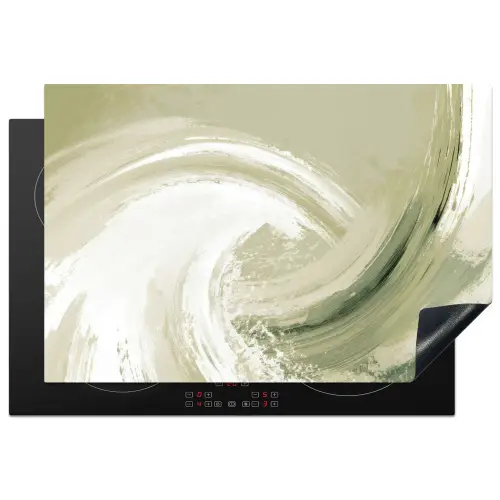 Abstract - Penseelstreken - Golven - Groen Inductie beschermer vinyl 3mm klein -3d