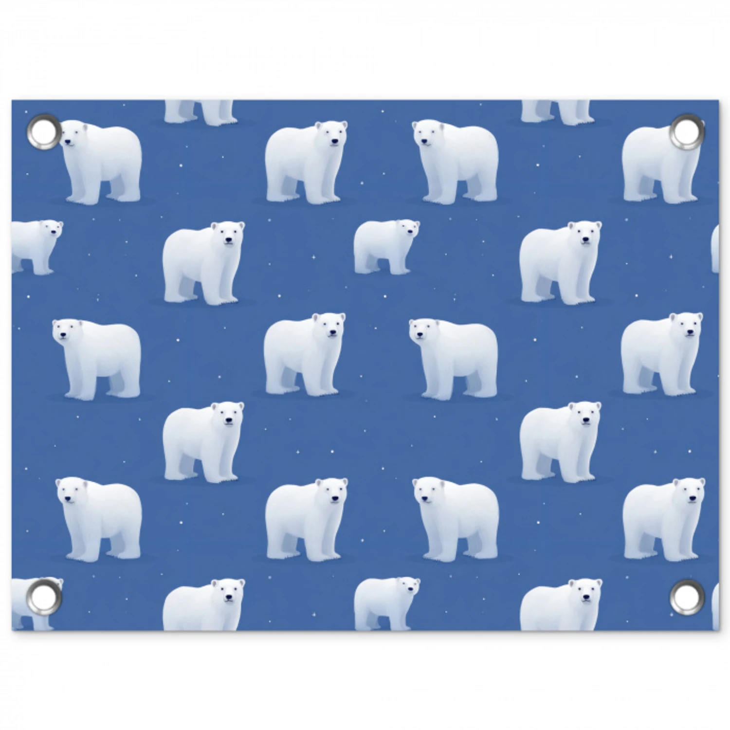 IJsbeer - Patroon - Blauw tuinposter los doek klein 239 -3d