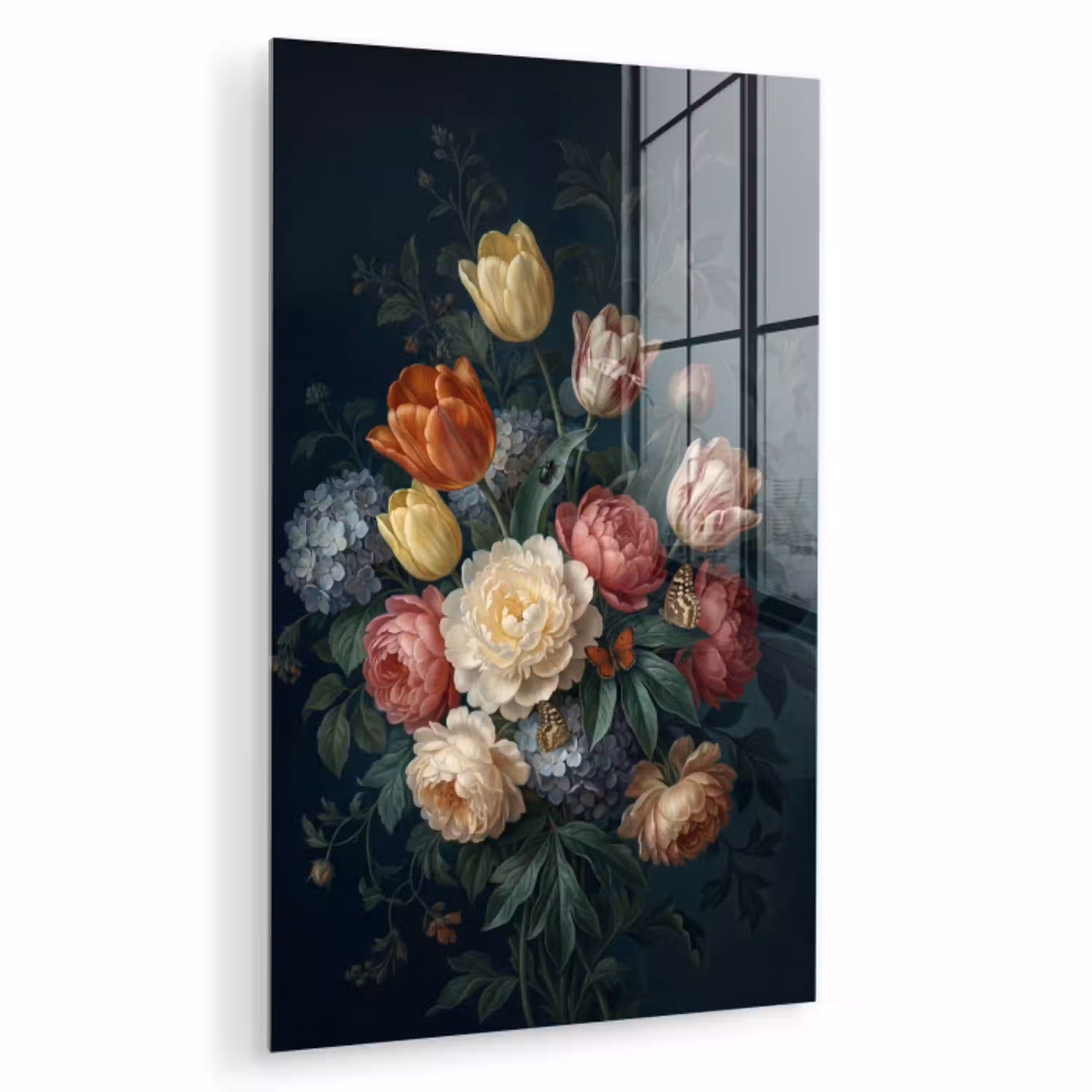 Bloemen - Boeket - Natuur - Klassiek - Donker plexiglas 5mm klein -zzzproduct_nieuw