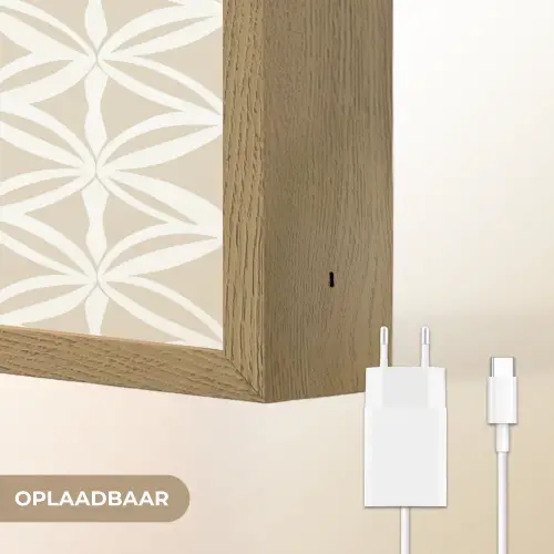 Motief - Modern - Beige Light Box met batterij (Wandlamp) middel 907 -USP_websiteoplaadbaarNL