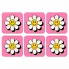 Smiley - Bloem - Roze onderzetter kurk middel -3d