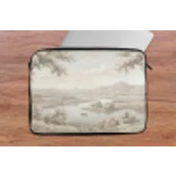 Rivierlandschap - Bergen - Natuur - Vintage - Beige laptophoes neopreen klein -tafel