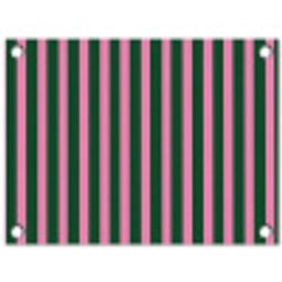Verticale strepen - Groen - Roze tuinposter los doek klein 239 -3d