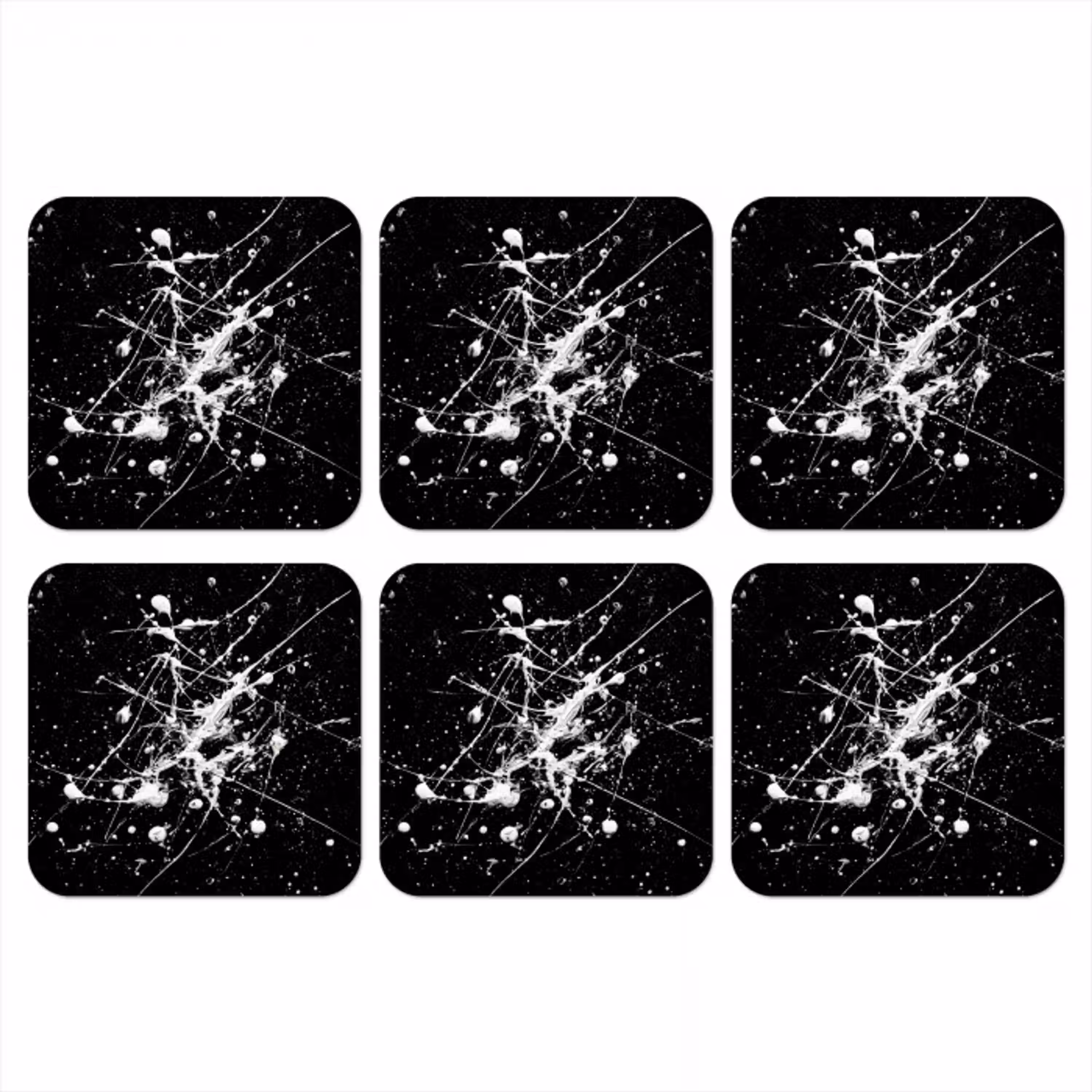 Verfspatten - Wit - Abstract - Explosie onderzetter kurk middel -3d