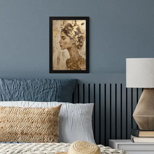 Vrouw - Goud - Abstract - Textuur fotolijst zwart zonder passe partout klein -sfeer3