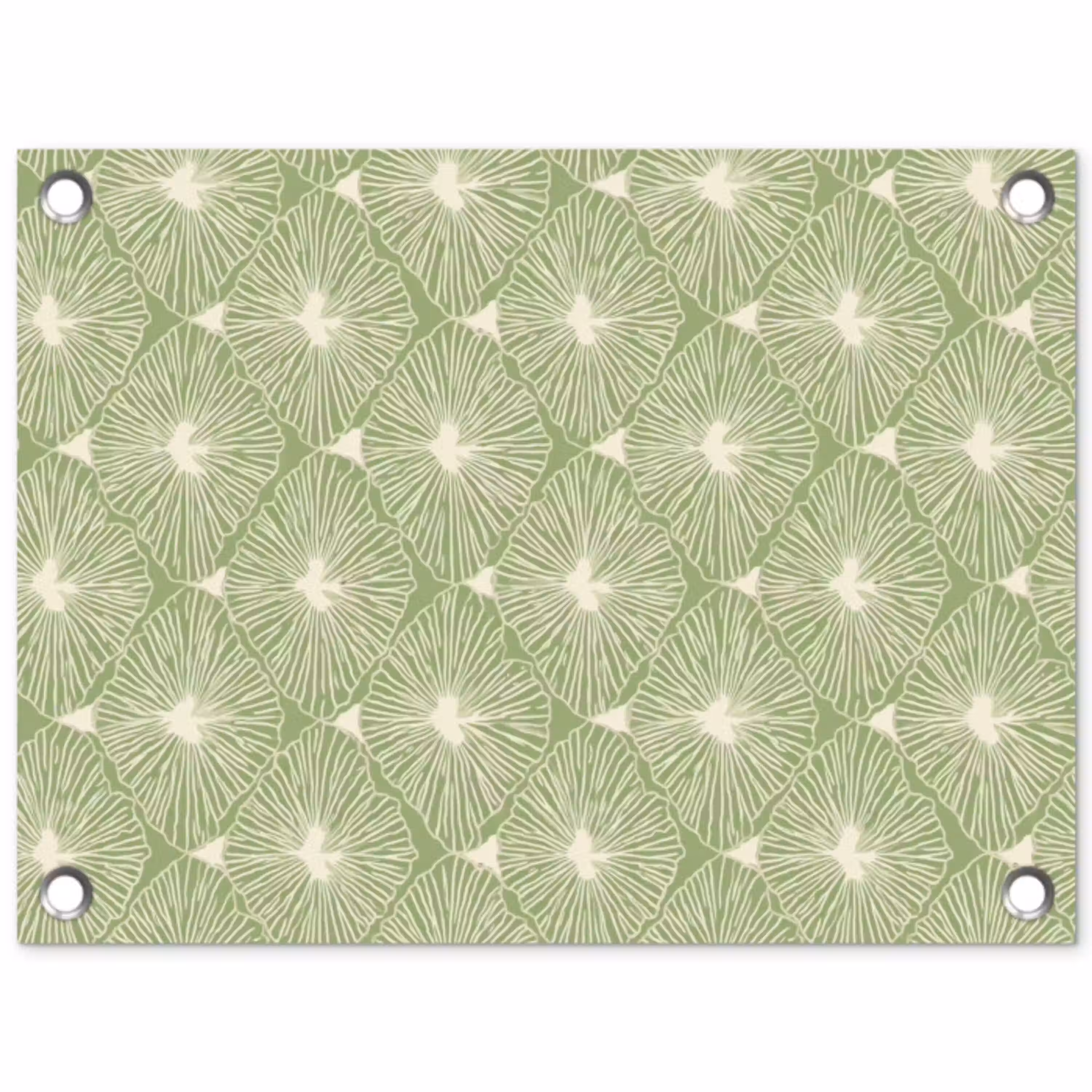 Saliegroen - Botanisch - Ruiten - Organisch - Patroon tuinposter los doek klein 239 -3d