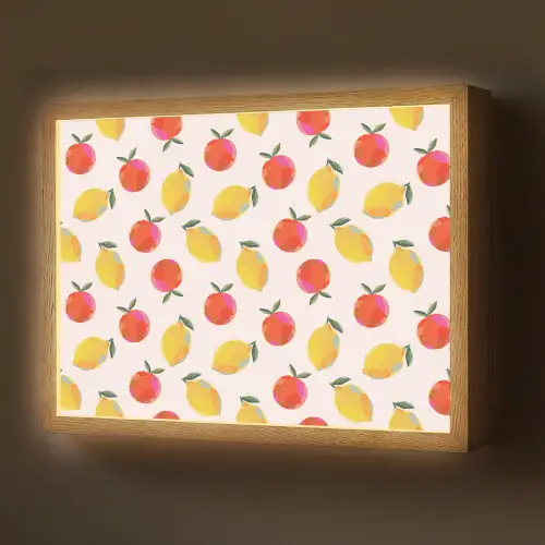 Vruchten - Sinaasappels - Citroen Light Box met batterij (Wandlamp) middel 907 -z3d_website