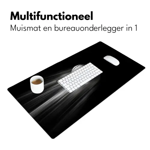 Honkbal - Wit - Vliegt Muismat XXL klein -sfeer4