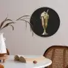 Milkshake - Goud - Drinken - Zwart Akoestische PET Vilt - Rond klein -sfeer3