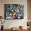 Hert - Winter - Sneeuw - Bos - Natuur - Dier Textielframe zwart klein -sfeer3