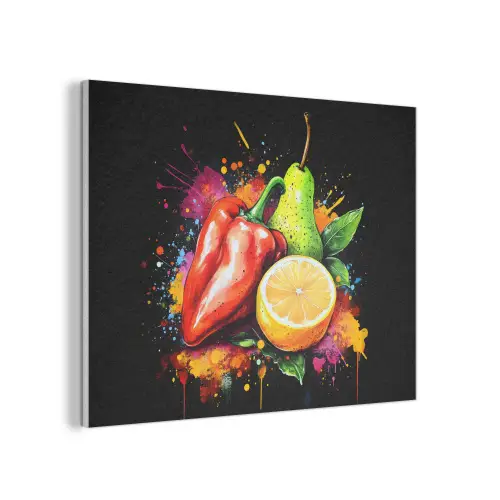 Paprika - Peer - Citroen - Graffiti - Verf - Abstract PET vilt klein -3d