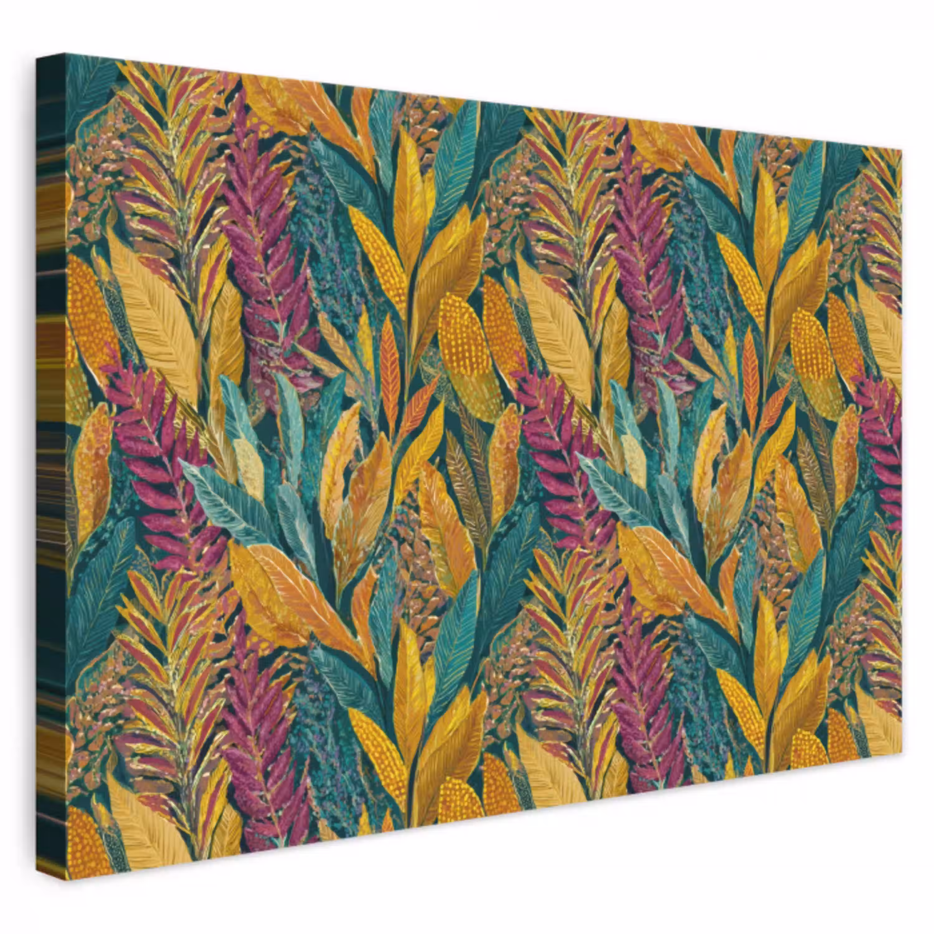 Tropische - Botanisch - Patroon - Kleurrijk - Exotisch canvas 2cm klein 34 -3d