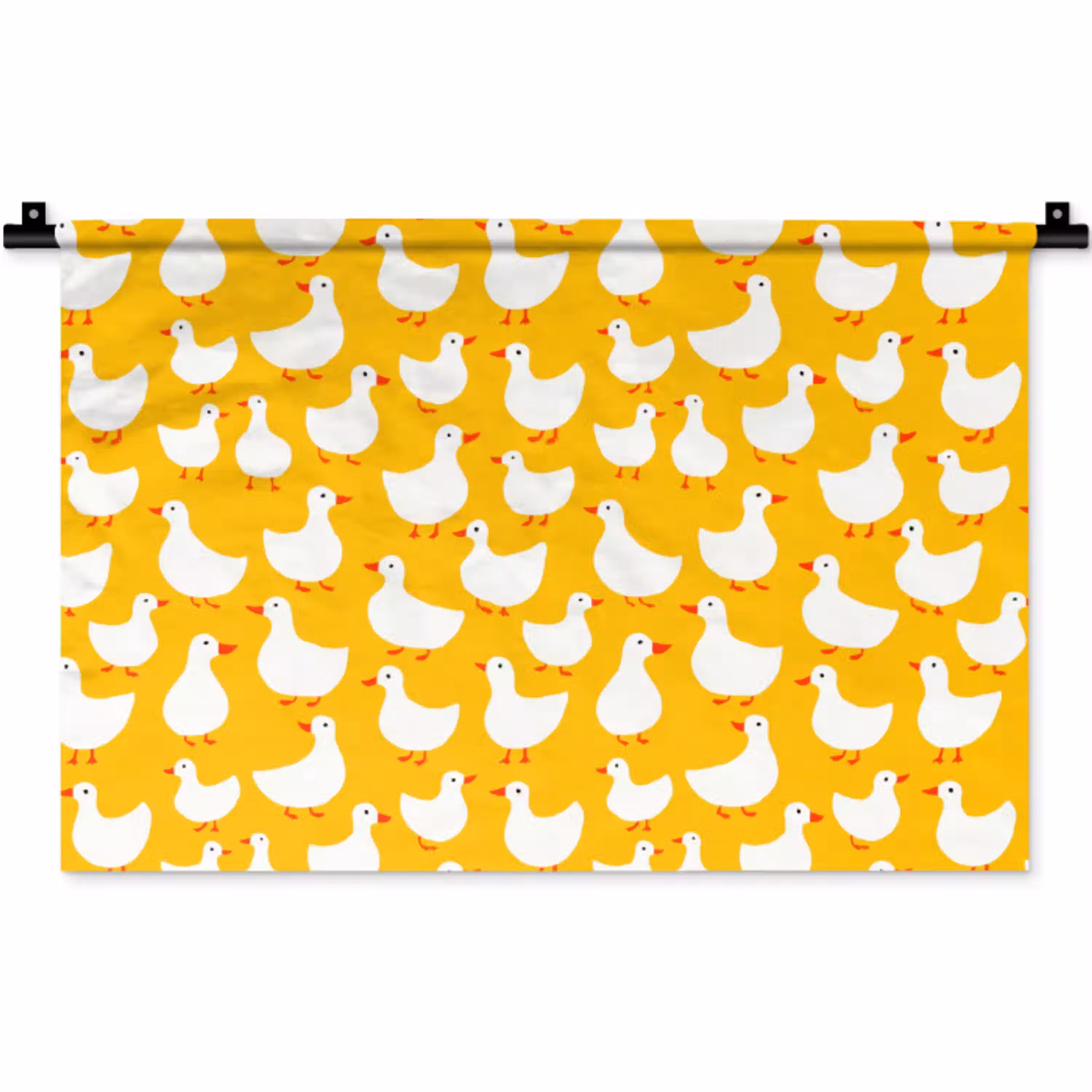 Eendjes - Patroon - Geel Wandkleed katoen klein 269 -zz3d