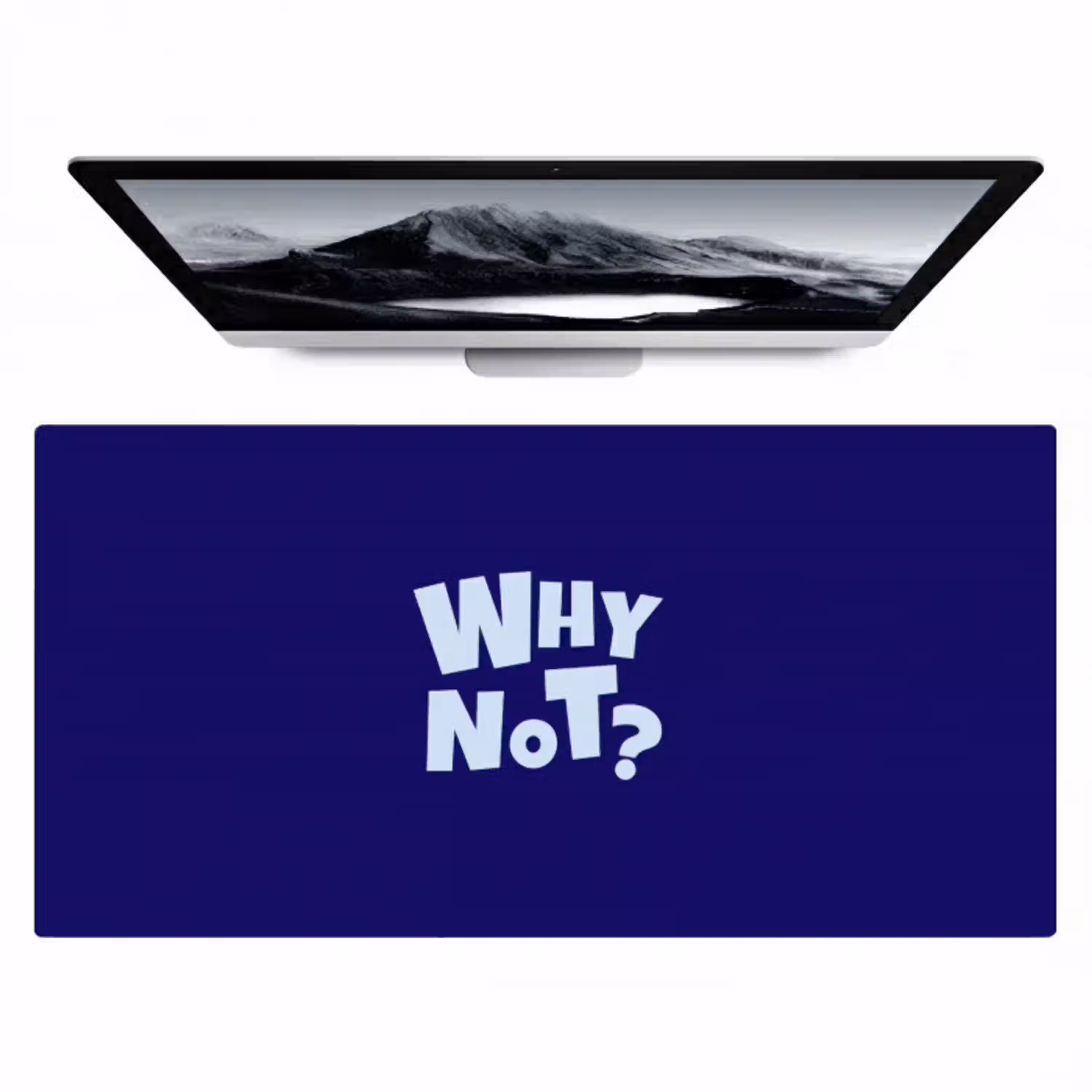 Blauw - Why not - Minimalistisch Muismat XXL klein -zzz3d