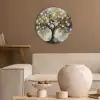 Boom - Abstract - Beige - Goud - Zwart Akoestische PET Vilt - Rond klein -sfeer1