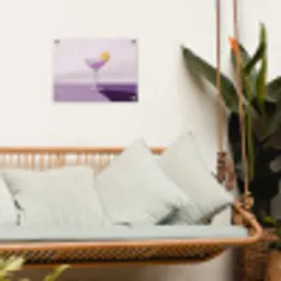 Cocktail - Paars - Minimalistisch - Citroen tuinposter los doek klein -sfeer7