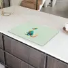 Staart - Dino - Minimalistisch - Blauw Inductie beschermer vinyl 3mm klein -sfeer8