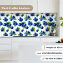 Bessen - Patroon - Blauw keuken achterwand 2 middel 871 -sfeer4_NL