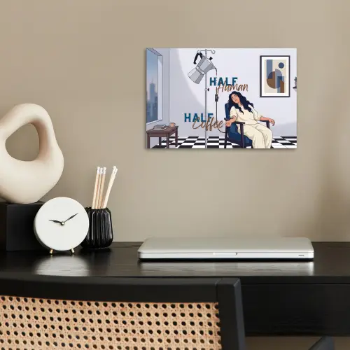 Half human, Half Coffee - Infuus - Koffie poster papier klein -sfeer1