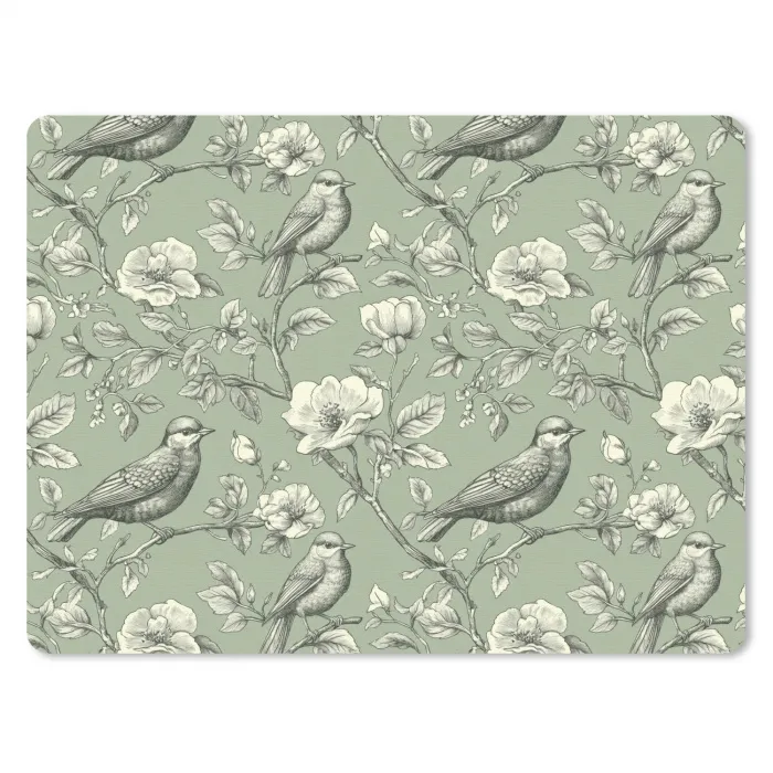 Klassiek - Botanisch - Groen muismat rubber klein 262 -3d