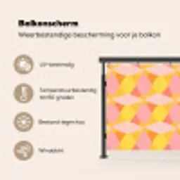 Kleurrijk - Ruitpatroon - Bladvormen Balkonbeschermer Duitsland klein 596 -specs_NL