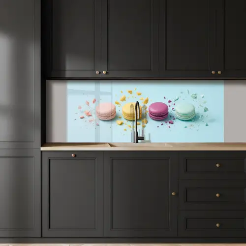 Macarons - Kleurrijk - Pastel keuken achterwand 2 middel -sfeer1