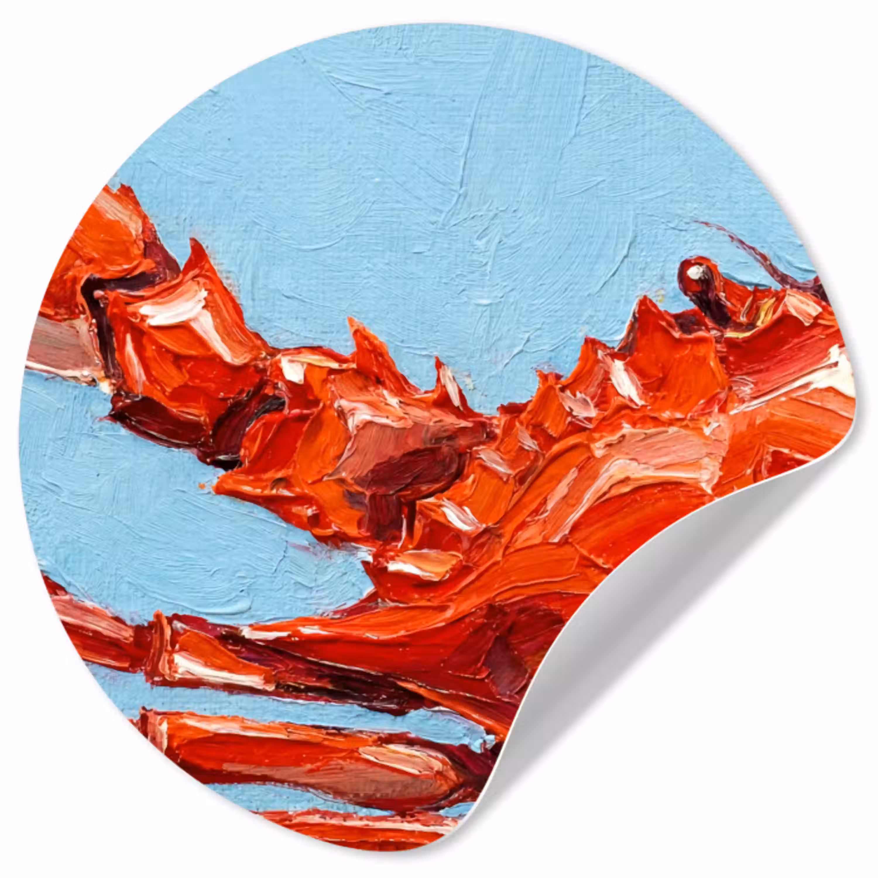 Krab - Zee - Dieren - Abstract - Rood Wandcirkel behangsticker klein -3d