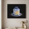 Pannenkoeken - Blauwe Bessen - Bord Textielframe zwart klein -sfeer2