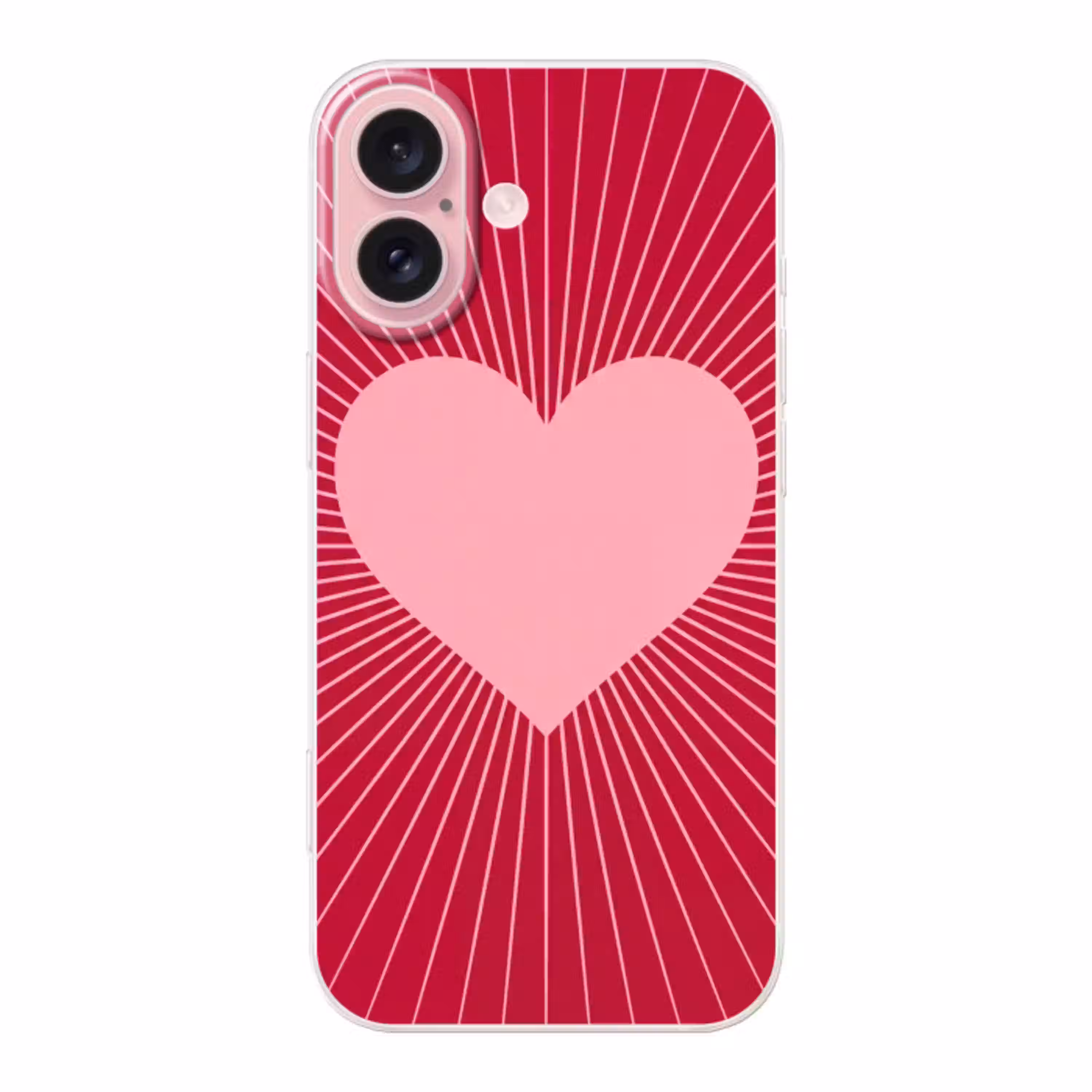 Hart - Stralen - Liefde - Abstract - Roze Apple iPhone 16 klein -3d