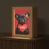 Amor - Hond  - Hartje - Rood Light Box met kabel (Tafellamp) klein -z3d_website