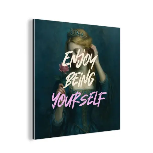 Vrouw - Roos - Quote aluminium wit klein -3d