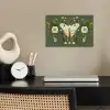 Bloemen - Bladeren - Olijfgroen - Vlinder poster papier klein -sfeer1