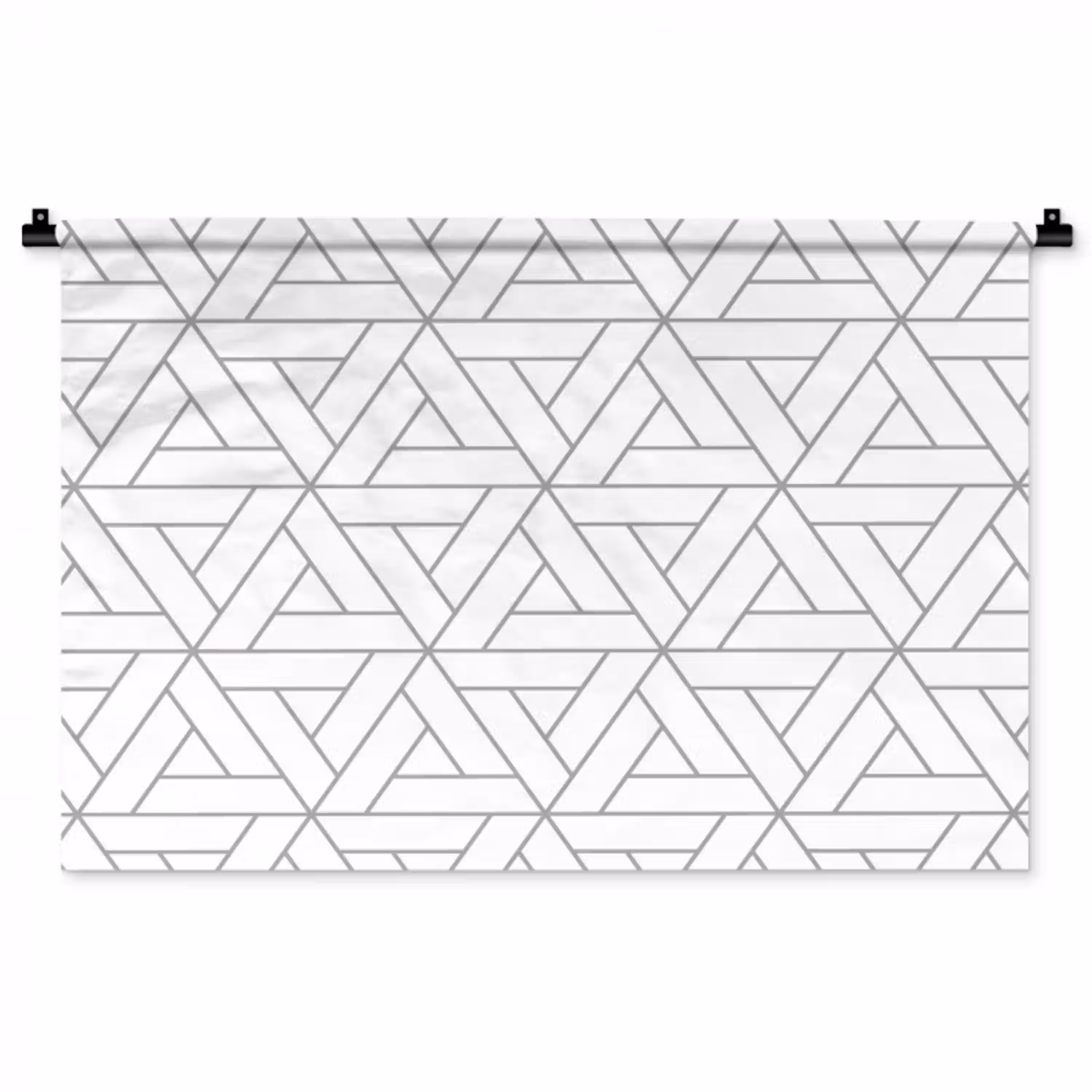 Design - Lijn - Patroon - Zwart - Wit Wandkleed katoen middel 269 -zz3d