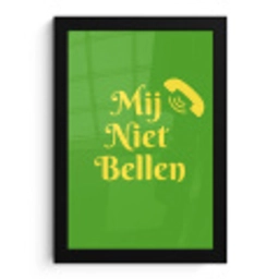 Mij niet bellen - Telefoon - Groen fotolijst zwart zonder passe partout klein -3d
