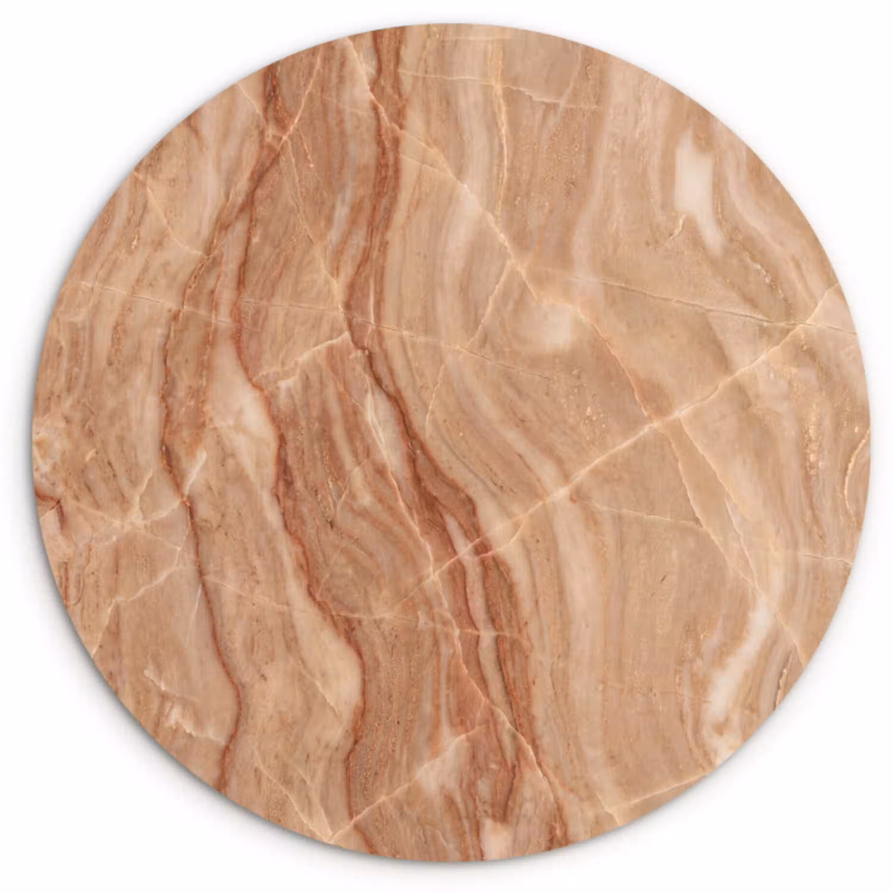 Marmer - Ader - Natuur - Abstract - Beige Wandcirkel kunststof plaat 5mm dik klein -3d
