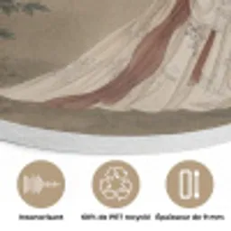 Vrouw - Azië - Kunst - Beige Akoestische PET Vilt - Rond klein -closeup_FR