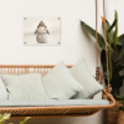Konijn - Muts - Oren - Beige tuinposter los doek klein -sfeer7