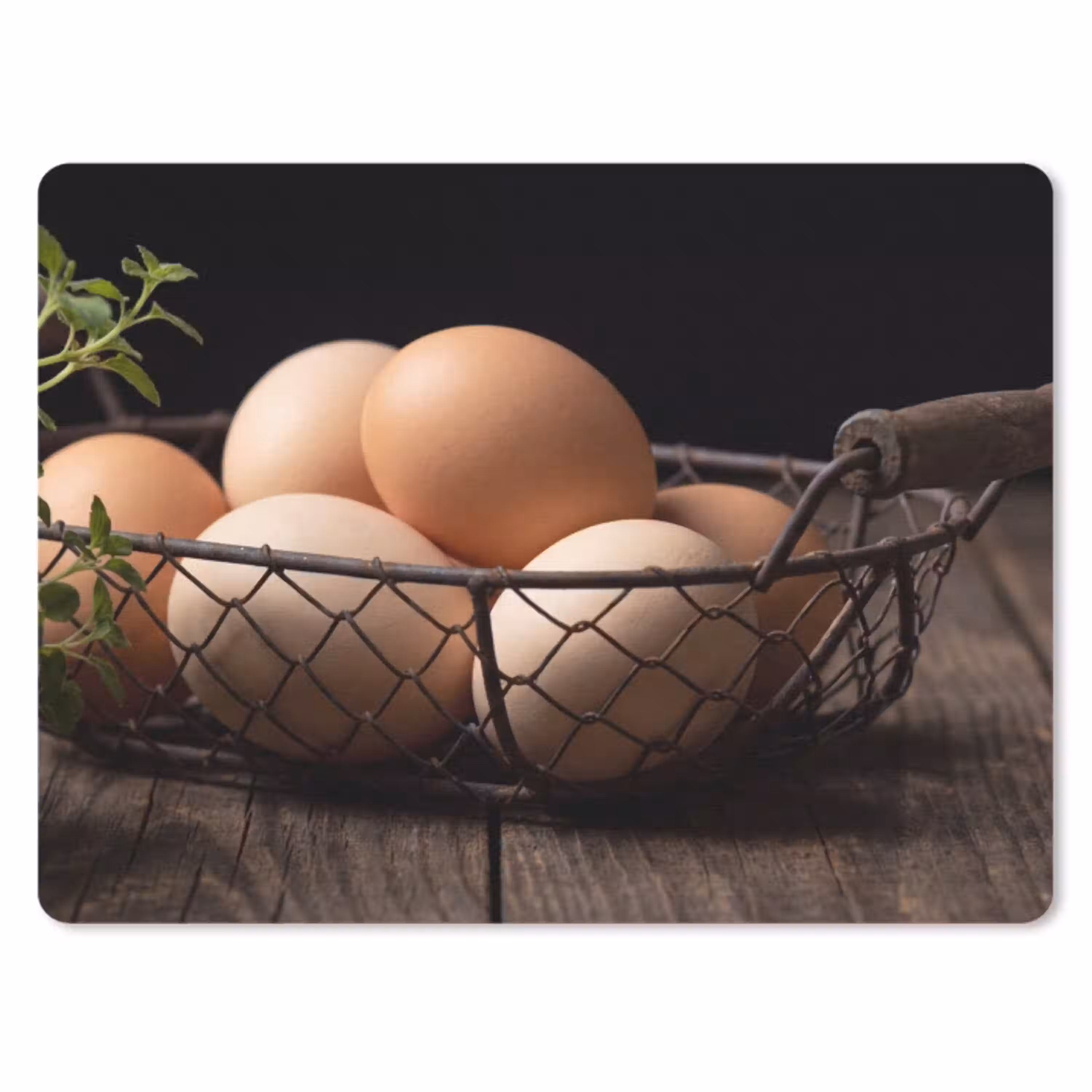 Eieren - Mand - Eten muismat rubber klein -3d