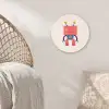Robot - Tandwiel - Gezicht - Antenne - Kids - Jongetjes Wandcirkel kunststof plaat 5mm dik klein -sfeer5