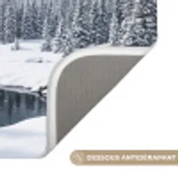 Sneeuwlandschap - Bergen - Rivier - Winter Badmat klein -USP_AntislipFR